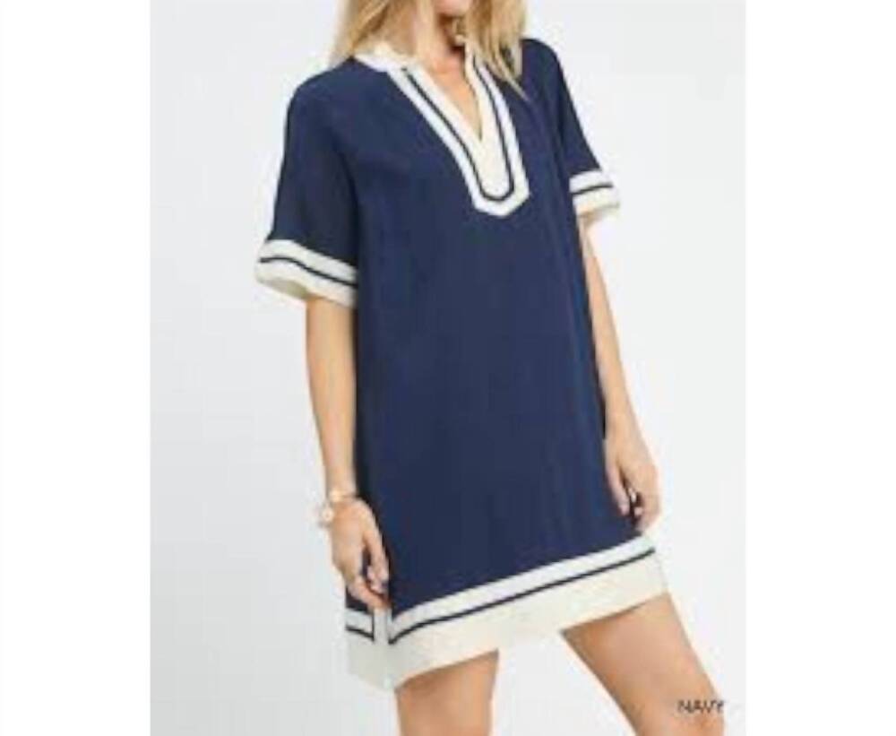 NEW UMGEE shore mini dress in navy